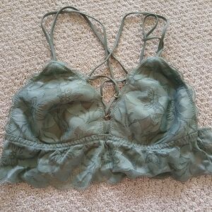 PINK Large Floral Green Bralette Top